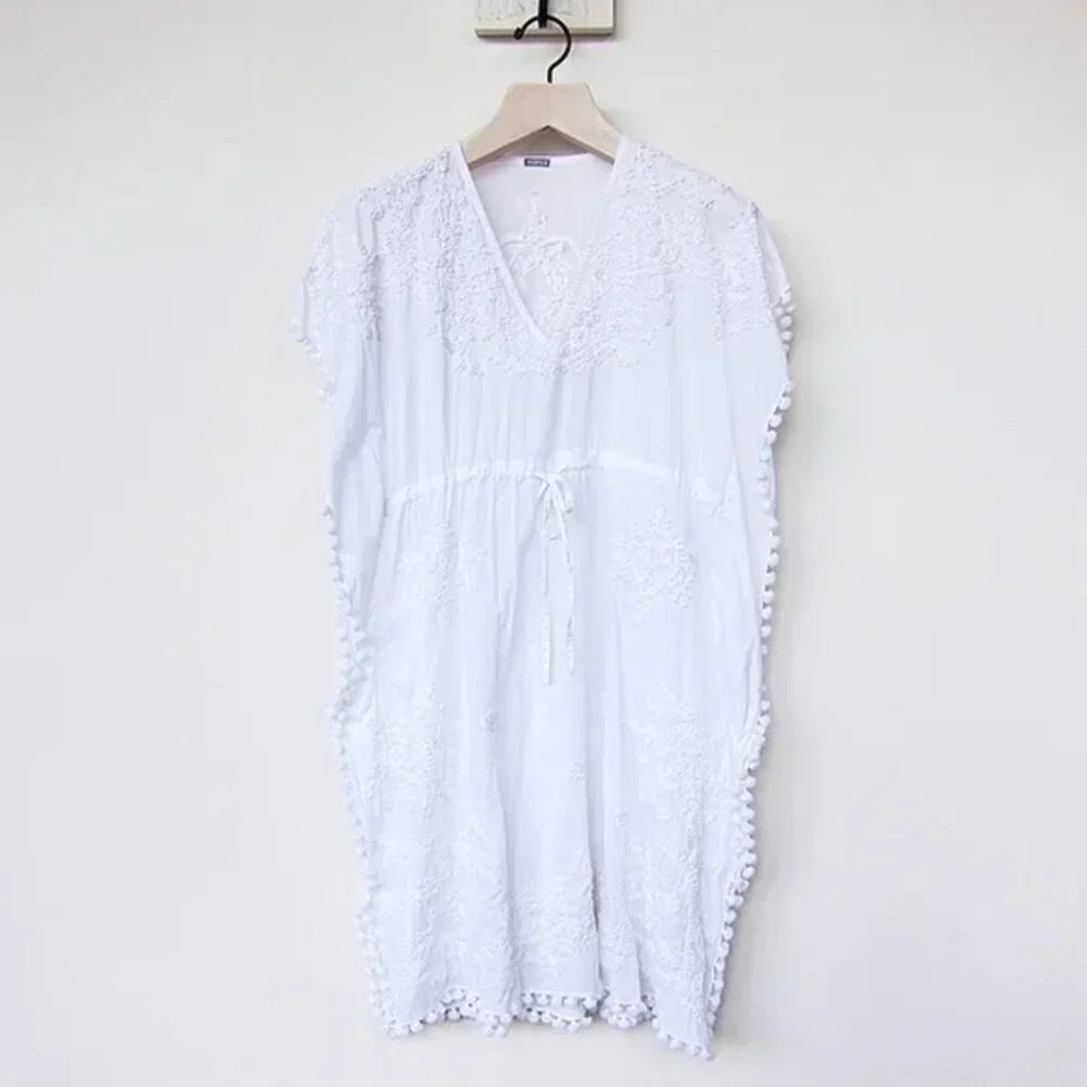 New Matta NY White Kalim Hearts Kaftan - Picture 3 of 7